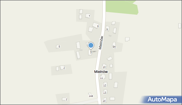 Mielnów, Mielnów, 3, mapa Mielnów