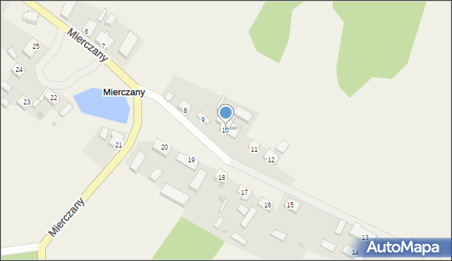 Mierczany, Mierczany, 10, mapa Mierczany