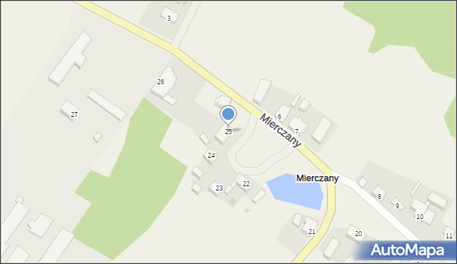 Mierczany, Mierczany, 25, mapa Mierczany