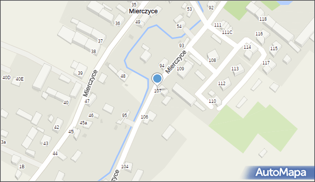 Mierczyce, Mierczyce, 107, mapa Mierczyce