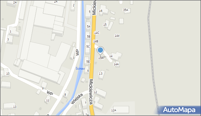 Mieroszów, Mickiewicza Adama, 13A, mapa Mieroszów