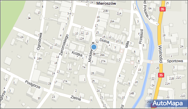 Mieroszów, Mickiewicza Adama, 28, mapa Mieroszów