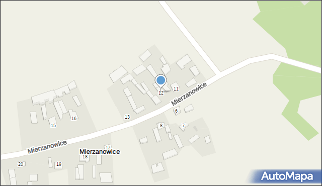Mierzanowice, Mierzanowice, 12, mapa Mierzanowice