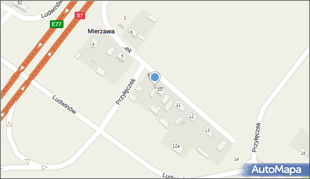 Mierzawa, Mierzawa, 9, mapa Mierzawa