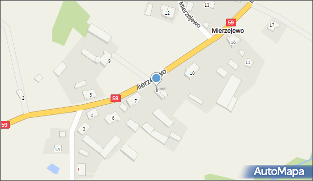 Mierzejewo, Mierzejewo, 8, mapa Mierzejewo