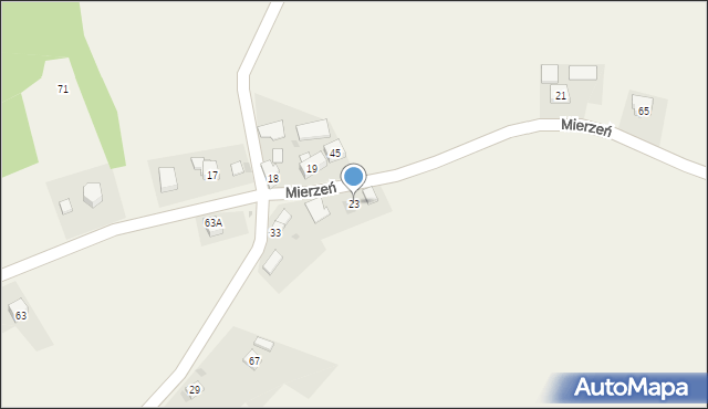 Mierzeń, Mierzeń, 23, mapa Mierzeń