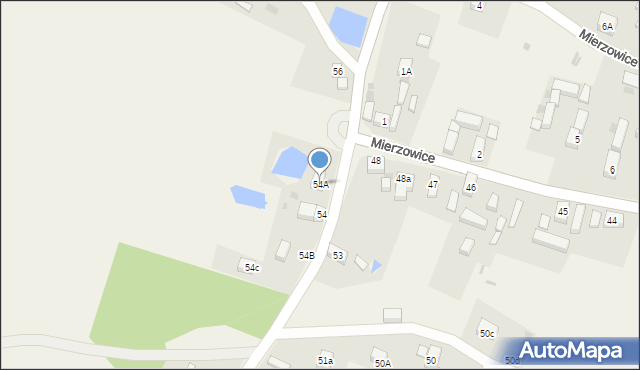 Mierzowice, Mierzowice, 54A, mapa Mierzowice