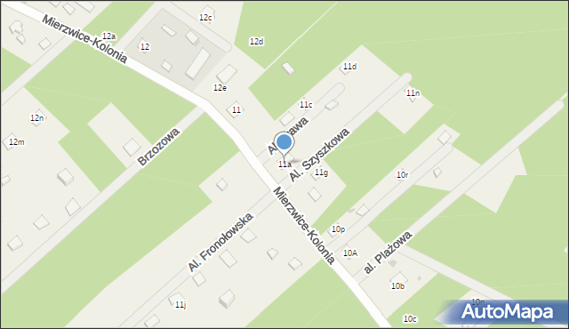 Mierzwice-Kolonia, Mierzwice-Kolonia, 11a, mapa Mierzwice-Kolonia