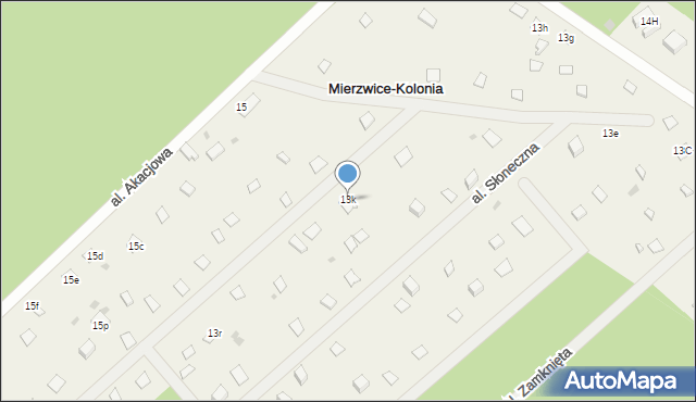 Mierzwice-Kolonia, Mierzwice-Kolonia, 13k, mapa Mierzwice-Kolonia