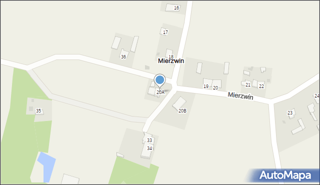 Mierzwin, Mierzwin, 20A, mapa Mierzwin