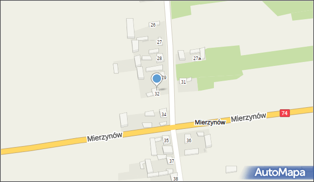 Mierzynów, Mierzynów, 33, mapa Mierzynów