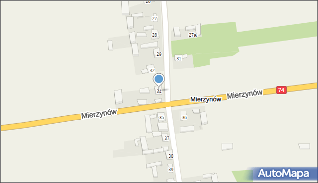 Mierzynów, Mierzynów, 34, mapa Mierzynów