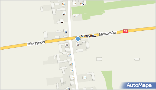 Mierzynów, Mierzynów, 36, mapa Mierzynów