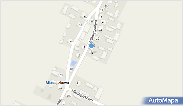 Miesiączkowo, Miesiączkowo, 14, mapa Miesiączkowo