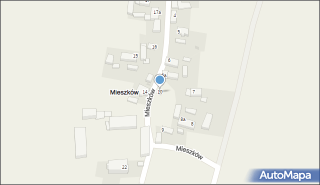 Mieszków, Mieszków, 10, mapa Mieszków