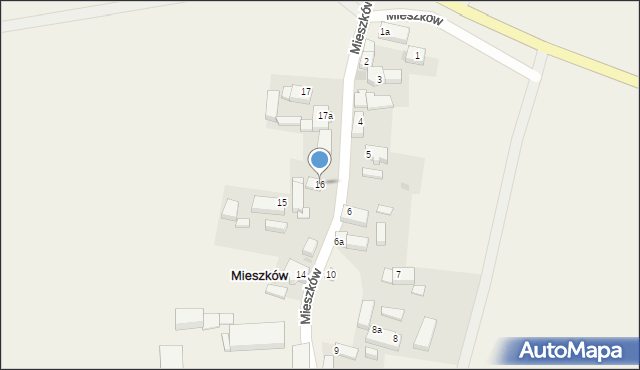 Mieszków, Mieszków, 16, mapa Mieszków