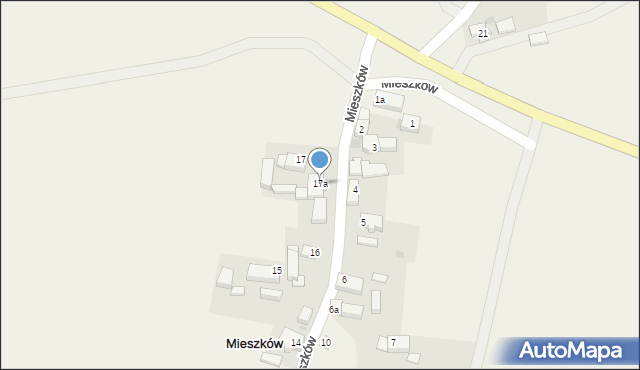 Mieszków, Mieszków, 17a, mapa Mieszków