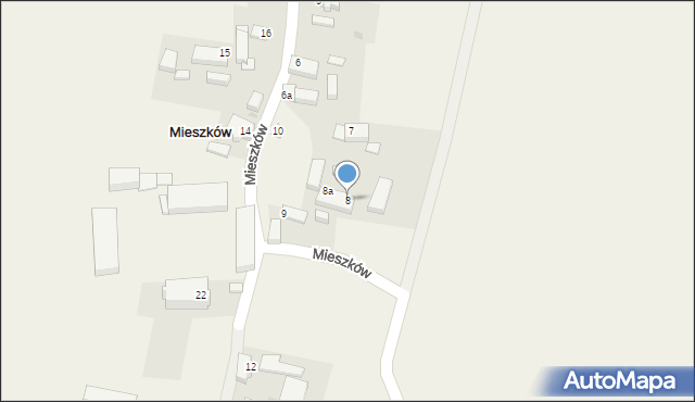 Mieszków, Mieszków, 8, mapa Mieszków