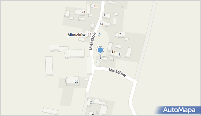 Mieszków, Mieszków, 9, mapa Mieszków