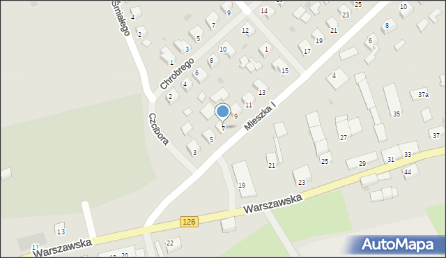 Mieszkowice, Mieszka I, 7, mapa Mieszkowice