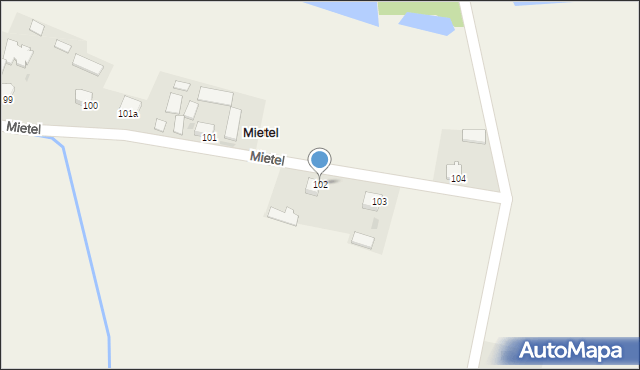 Mietel, Mietel, 102, mapa Mietel