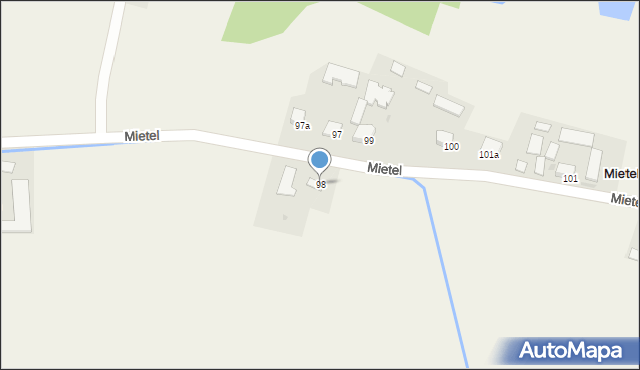 Mietel, Mietel, 98, mapa Mietel