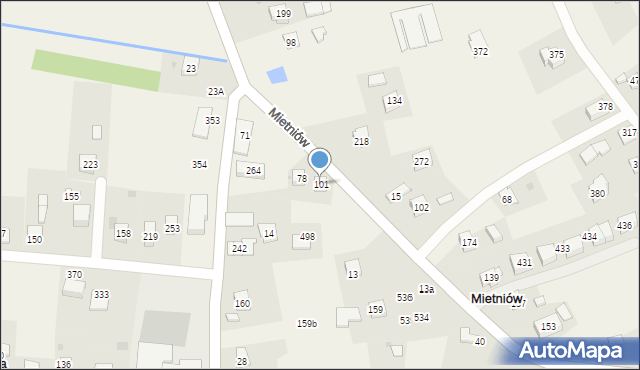 Mietniów, Mietniów, 101, mapa Mietniów