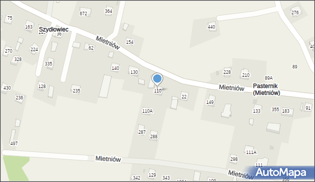 Mietniów, Mietniów, 110, mapa Mietniów
