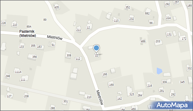 Mietniów, Mietniów, 12, mapa Mietniów