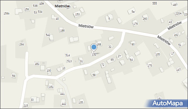 Mietniów, Mietniów, 132, mapa Mietniów