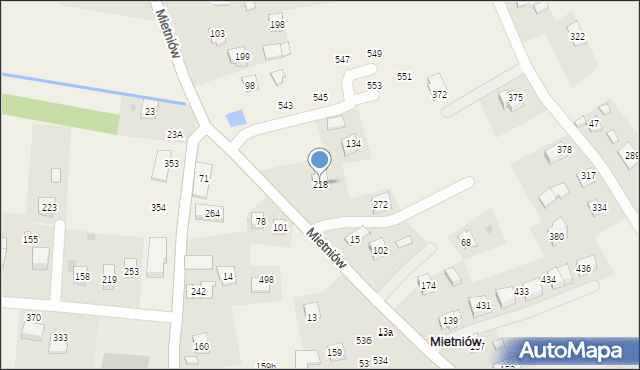 Mietniów, Mietniów, 218, mapa Mietniów