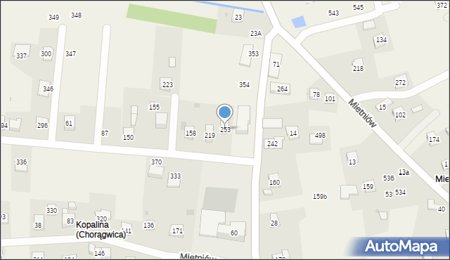 Mietniów, Mietniów, 253, mapa Mietniów