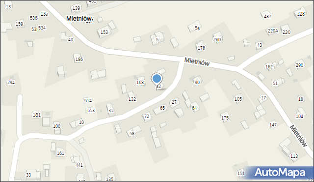 Mietniów, Mietniów, 32a, mapa Mietniów