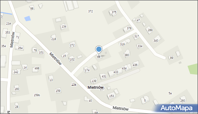 Mietniów, Mietniów, 68, mapa Mietniów