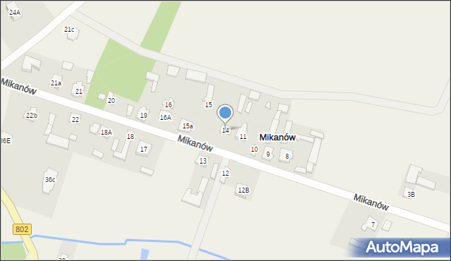 Mikanów, Mikanów, 14, mapa Mikanów