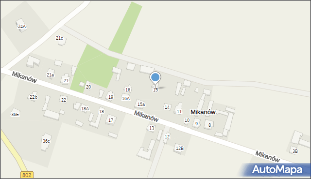 Mikanów, Mikanów, 15, mapa Mikanów