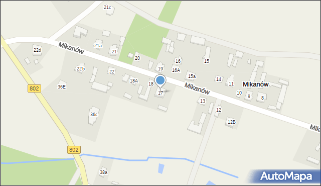 Mikanów, Mikanów, 17, mapa Mikanów