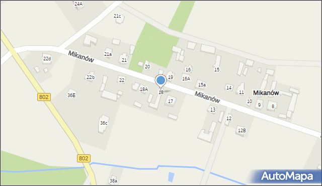 Mikanów, Mikanów, 18, mapa Mikanów