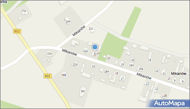 Mikanów, Mikanów, 21, mapa Mikanów