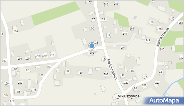 Mikluszowice, Mikluszowice, 201, mapa Mikluszowice