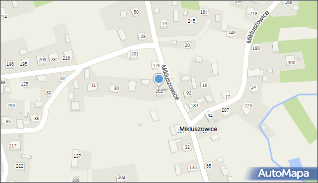 Mikluszowice, Mikluszowice, 202, mapa Mikluszowice