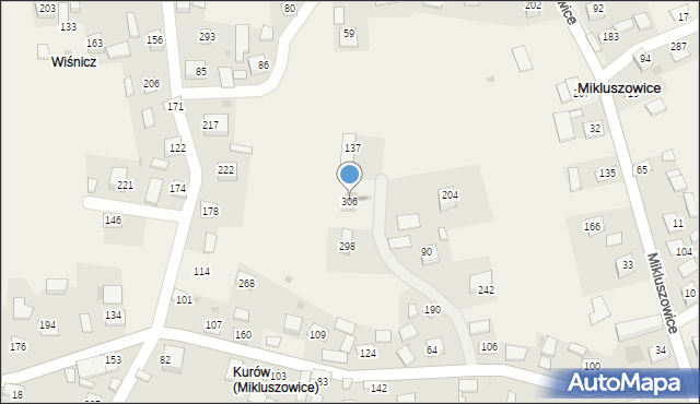 Mikluszowice, Mikluszowice, 306, mapa Mikluszowice