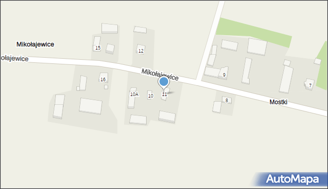 Mikołajewice, Mikołajewice, 11, mapa Mikołajewice