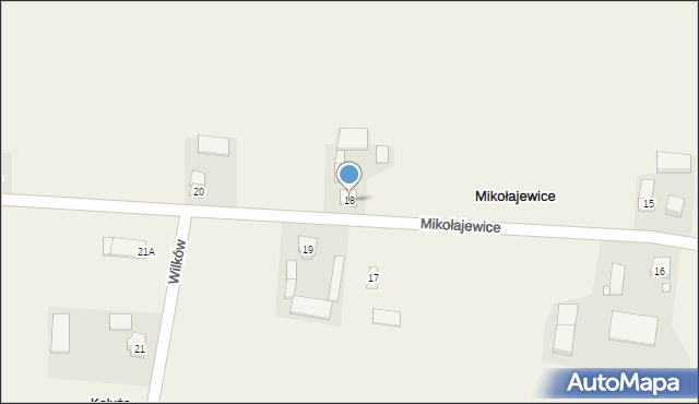 Mikołajewice, Mikołajewice, 18, mapa Mikołajewice