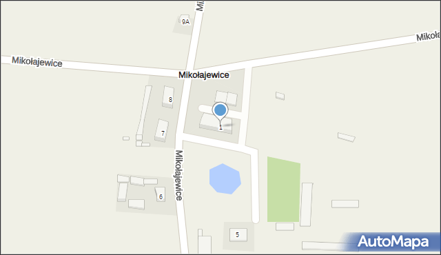 Mikołajewice, Mikołajewice, 1, mapa Mikołajewice