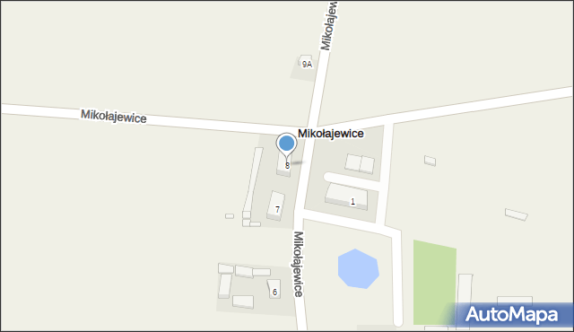 Mikołajewice, Mikołajewice, 8, mapa Mikołajewice