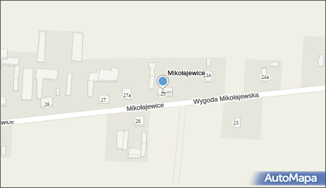 Mikołajewice, Mikołajewice, 25, mapa Mikołajewice