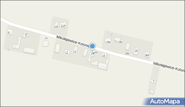 Mikołajewice, Mikołajewice-Kolonia, 14, mapa Mikołajewice