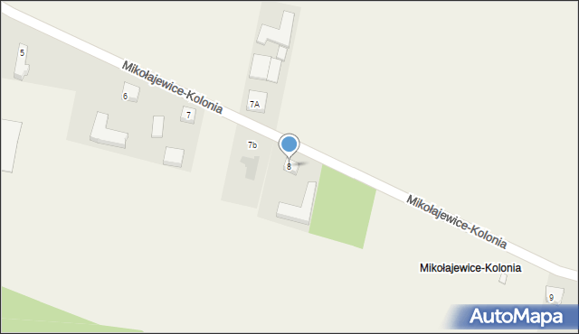 Mikołajewice, Mikołajewice-Kolonia, 8, mapa Mikołajewice