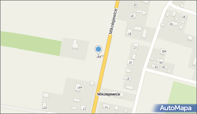 Mikołajewice, Mikołajewice, 16a, mapa Mikołajewice